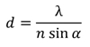 formula lambda over n times sinus alpha